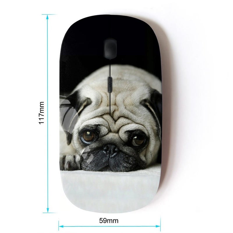 KOOLmouse [ Optical 2.4G Wireless Mouse [ Pug Dog Small Shorthair Big Brown Eyes ] - Image 2